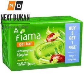 Fiama Gel Bar, Lemongrass and Jojoba, 125g (Buy 3 Get 1 Free)