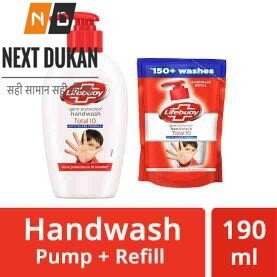 Lifebuoy Total 10 Germ Protection Handwash 190 ml With Refill Pouch 185 ml Free