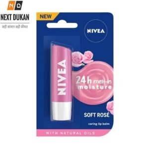 NIVEA Lip Balm, Soft Rose, 4.8g