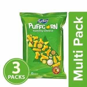 Kurkure Puffcorn, Yummy Cheese – 55 gm (Pack of 3)