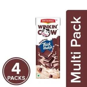 Britannia Winkin’ Cow Chocolicious Thick Milkshake 200 ml pack of 4