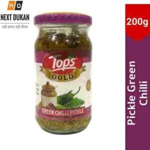Tops Gold Green Chilli Pickle Pet Jar, 200GM