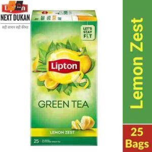 Lipton Lemon Zest Green Tea Bags, 25 Pieces