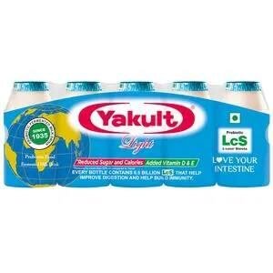 Yakult Light Probiotic Drink, Light Bottle, 5 X 65 ml