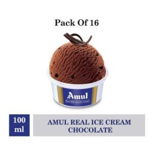 Amul Chocolate Cup Ice Cream 100 ml, Pack of 16