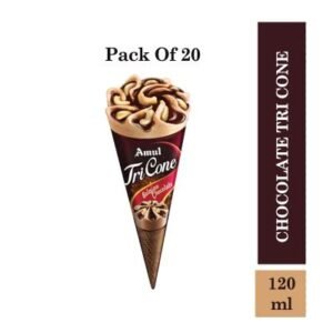 Amul Choco Crunch Tricone Ice Cream 120 ml, Pack Of 20