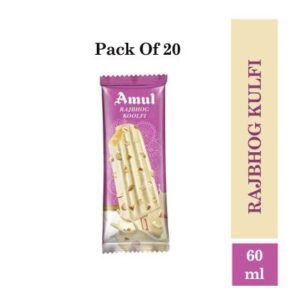 Amul Raj Bhog Kulfi Sticks Ice Cream 60 Ml, Pack Of 20